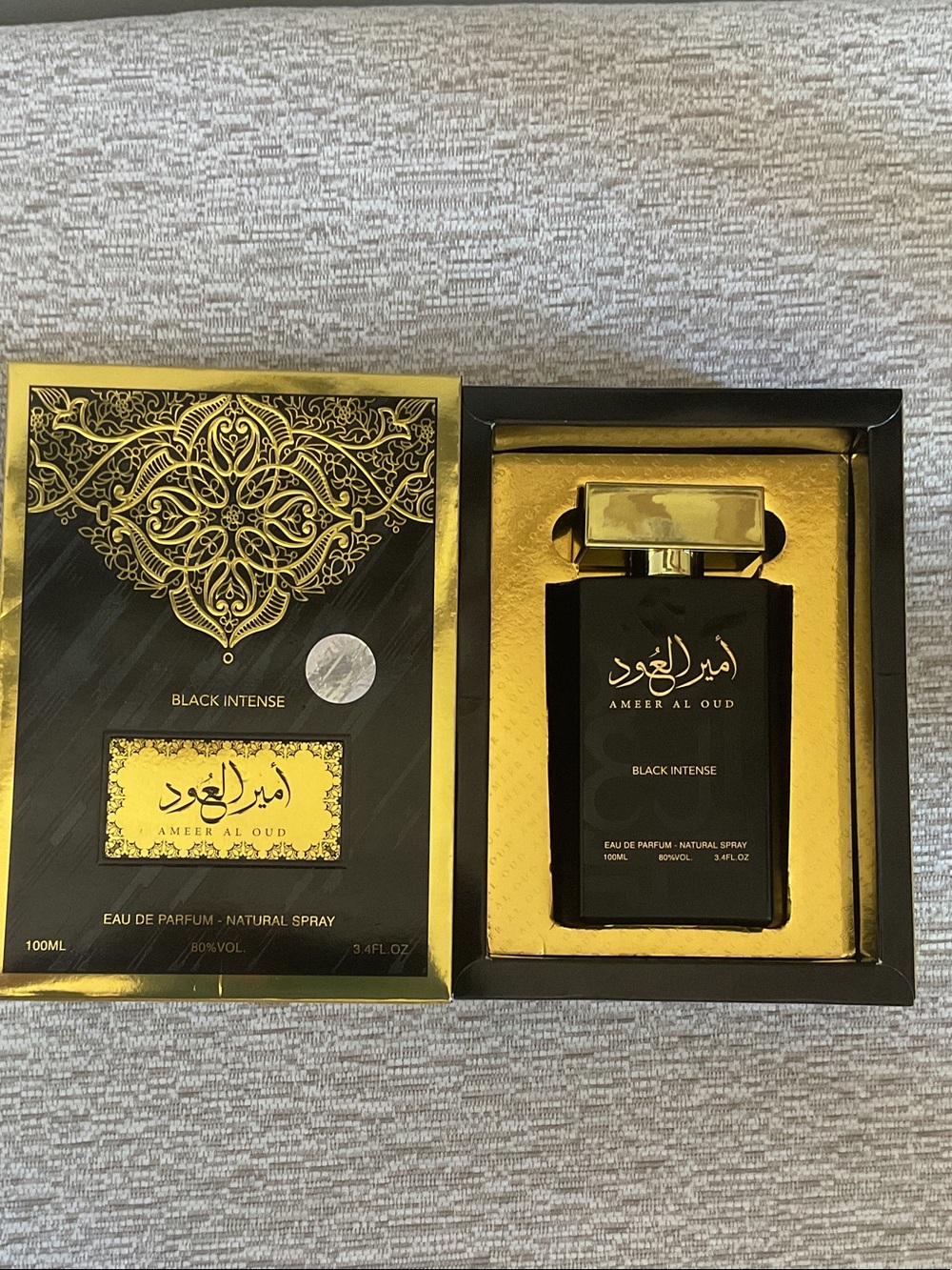 Ameer Al Oud Black Intense Eau de Parfum - Black & Gold Bottle 3.4 oz /100 ml
